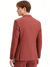 Bar III Mens Slim fit Wool Suit Jacket Blazer 44 R Dark Red Solid