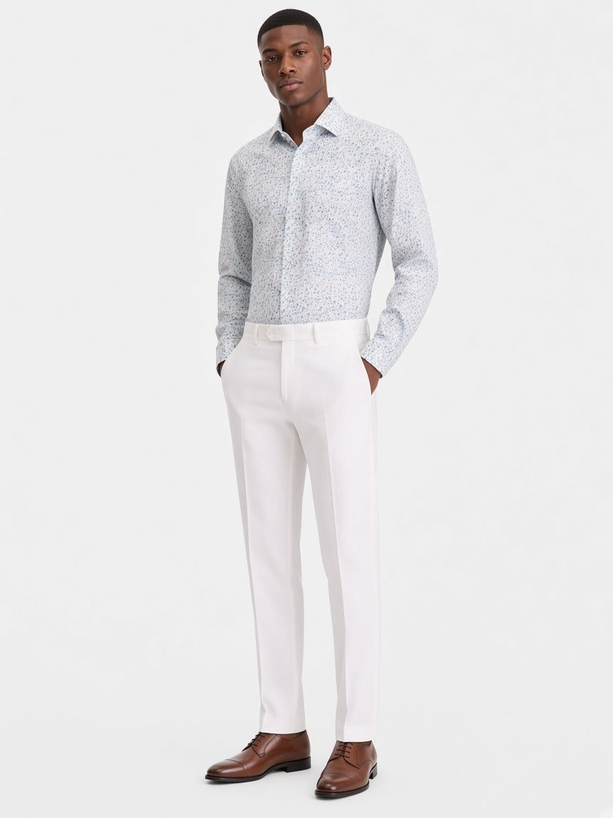 Bar Iii Men Slim fit Linen Cotton Dress Pants 32 / 32 White Solid