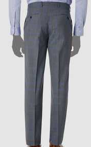 Lauren Ralph Lauren Mens Classic Fit Stretch Suit Pants Grey Blue Plaid 36 x 34