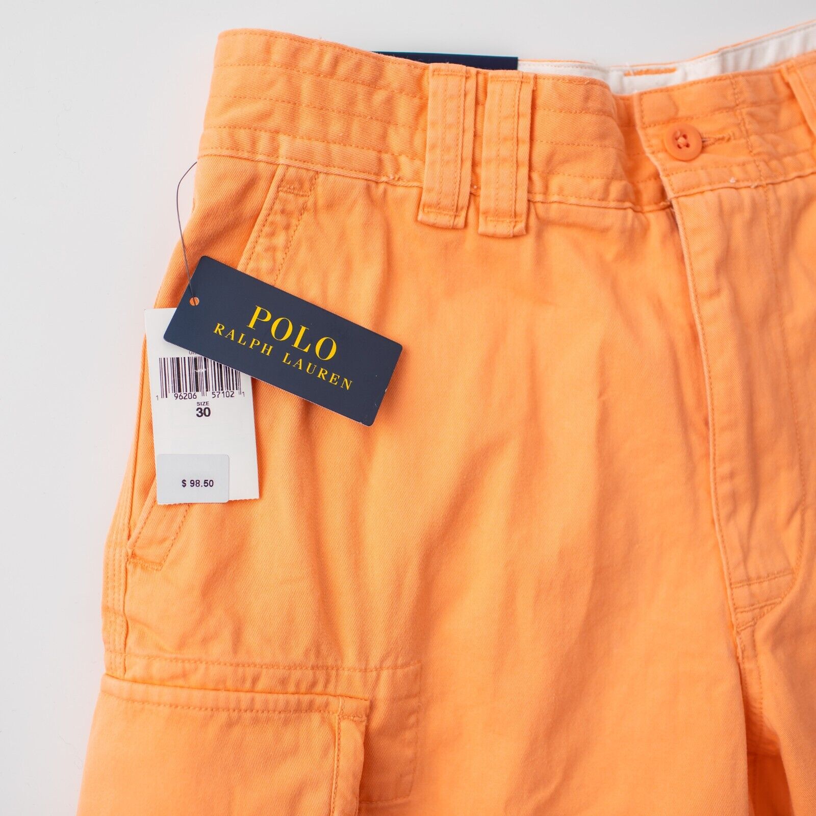 Polo Ralph Lauren Men's 10.5 Inseam Relaxed Fit Twill Cargo Shorts Orange 34