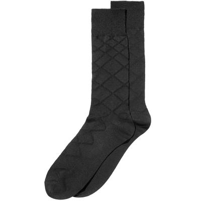 Perry Ellis Portfolio Mens Microfiber Luxury Diamond Crew Sock, Black, 10/13