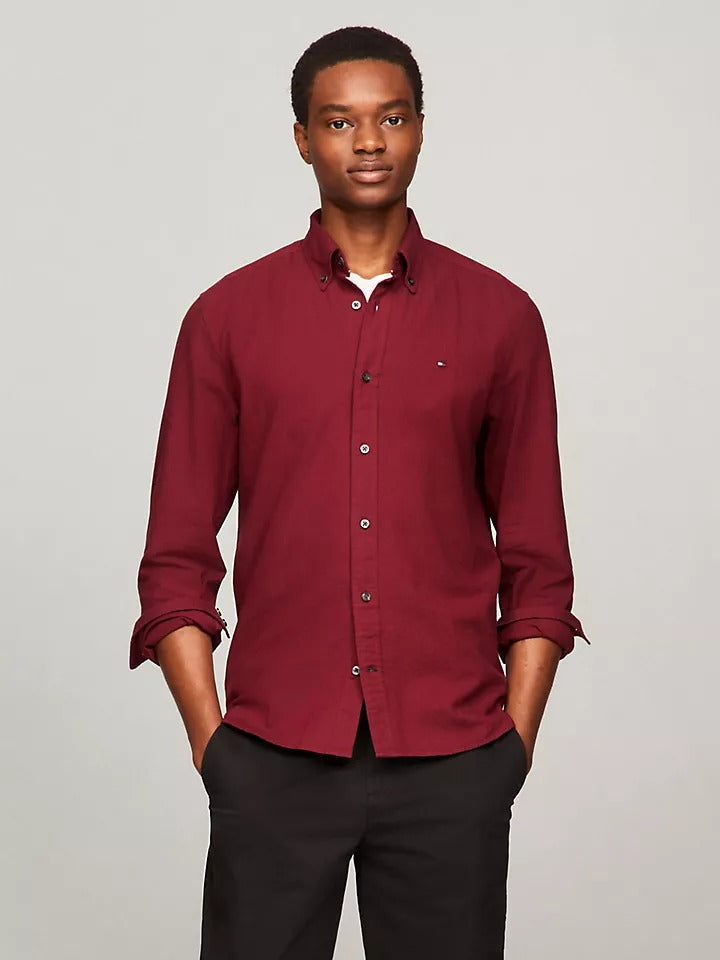 Tommy Hilfiger Men's Big Tall Oxford Button Up Shirt Red XLT