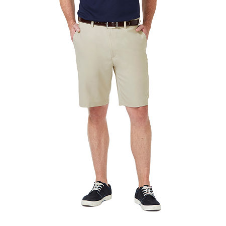 Haggar Mens Classic fit Casual Shorts 40 Beige Solid