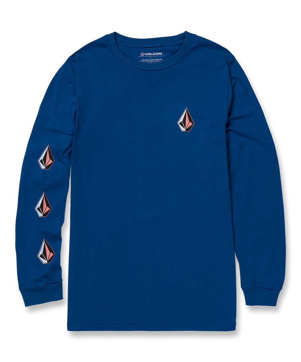 Volcom Men's Iconic Stone Long Sleeve T-shirt  Dark Blue  Large