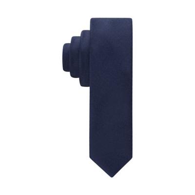 Calvin Klein Mens Necktie  Liquid Luxe Solid Navy Blue Tie