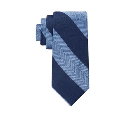 Tommy Hilfiger Mens Necktie Herringbone Stripe Tie Navy Blue