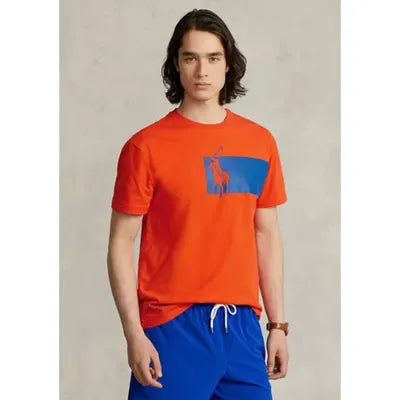 Polo Ralph Lauren Men's Classic-Fit Graphic Jersey T Shirt XXL 2XL Elite Orange