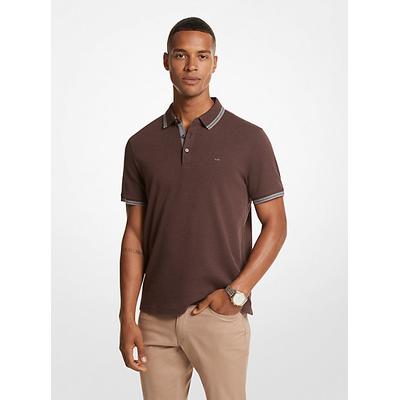 Michael Kors Mens Regular fit Short Sleeve Polo Shirt XL Chocolate Brown Solid