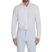 Jack Victor Mens Classic fit Long Sleeve Button-Up Shirt Small White Solid