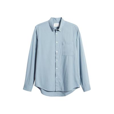 Nn07 Mens Regular fit Long Sleeve Button-Up Shirt Medium Blue Solid