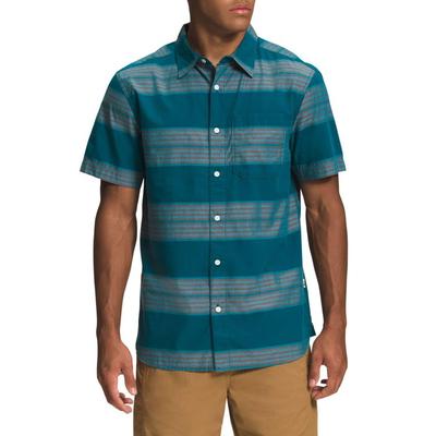 The North Face Men's Baytrail Yarn Dye Button Down Shirt Blue Stripe Large