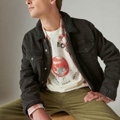 Lucky Brand Mens Bowie Spider Graphic T Shirt Whisper White Large