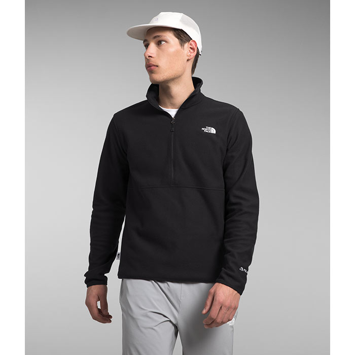 The North Face Mens Half Zip Coat Large Black Solid