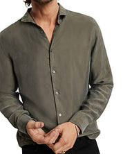 John Varvatos Mens Slim Super Soft Button Orchard Shirt XL Green