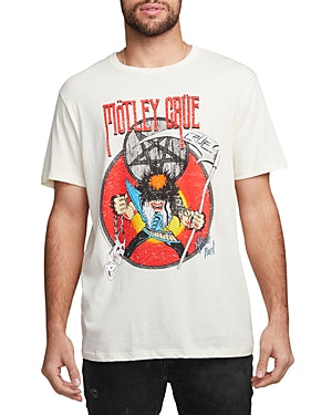 Chaser Mens Motley Crue Graphic Short Sleeve Crewneck T Shirt Almond Medium