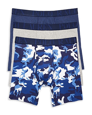 Polo Ralph Lauren Mens 3 Pack Boxer Briefs Stretch Classic Fit Navy Blue XL