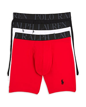 Polo Ralph Lauren Mens Boxer 3 Pack Briefs Underwear Small Red
