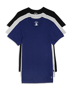 Polo Ralph Lauren Mens 3 Pack Classic Crewneck Short Sleeve T Shirts Blue Medium