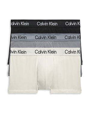 Calvin Klein Mens 3 Pack Low Rise Trunk Underwear Set Beige Multi XL