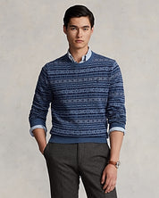 Polo Ralph Lauren Men's Fair Isle Wool Sweater Small Navy Blue