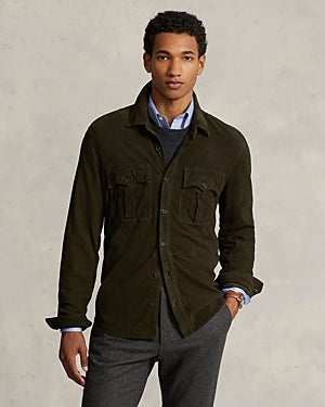 Polo Ralph Lauren Mens Suede Leather Utility Jacket XL Olive Green