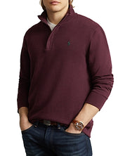 Polo Ralph Lauren Luxury Jersey Quarter-Zip Pullover Sweater XXL Wine Burgundy