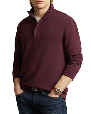Polo Ralph Lauren Luxury Jersey Quarter-Zip Pullover Sweater XXL Wine Burgundy