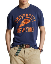 Polo Ralph Lauren Mens Short Sleeve University Graphic T Shirt Blue Medium