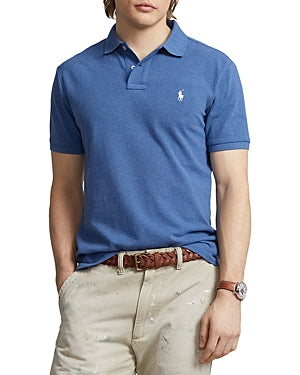 Polo Ralph Lauren Men's Custom Slim Fit Mesh Polo Shirt Blue Heather XXL