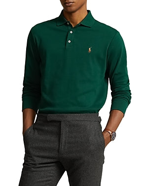 Polo Ralph Lauren Mens Classic Fit Long Sleeve Polo Shirt Green Large