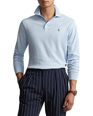 Polo Ralph Lauren Men's Classic Fit Long Sleeve Polo Shirt Blue Heather Medium