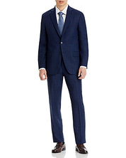 Hart Schaffner Marx New York Regular Fit Suit 42S / 36W Blue Brown Plaid
