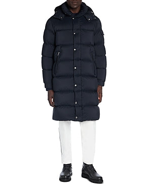 Moncler Mens Hanoverian Long Down Parka Coat Size 6 / 3XL Dark Blue