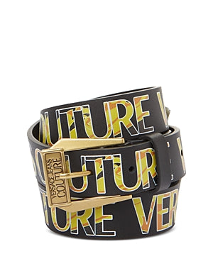 Versace Jeans Couture Men's Logo Print Leather Belt 39 IN / 100 CM