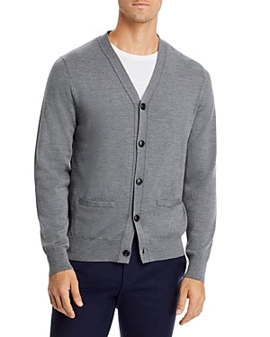 The Men's Store  Merino Wool Cardigan Sweater Grey Medium