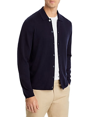 The Men's Store  Button Front Merino Wool Cardigan Dark Blue XL