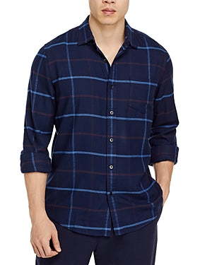 The Mens Store   Regular Fit Long Sleeve Flannel Shirt Blue Large