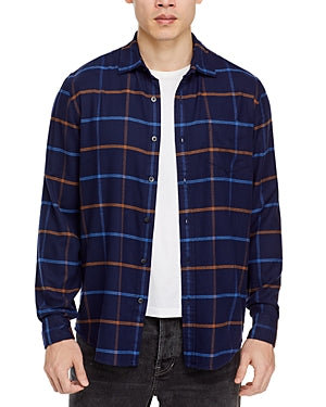 The Men's Store  Regular Fit Flannel Shirt Blue Medium