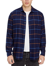 The Men's Store  Regular Fit Long Sleeve Flannel Shirt Blue XL