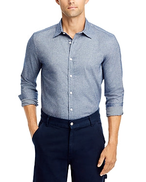 The Men's Store  Regular Fit Cotton Button Down Shirt Blue XL