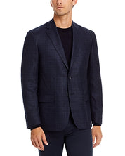 The Men's Store Regular Fit Stepweave Solid Sport Coat 48R Navy Blue