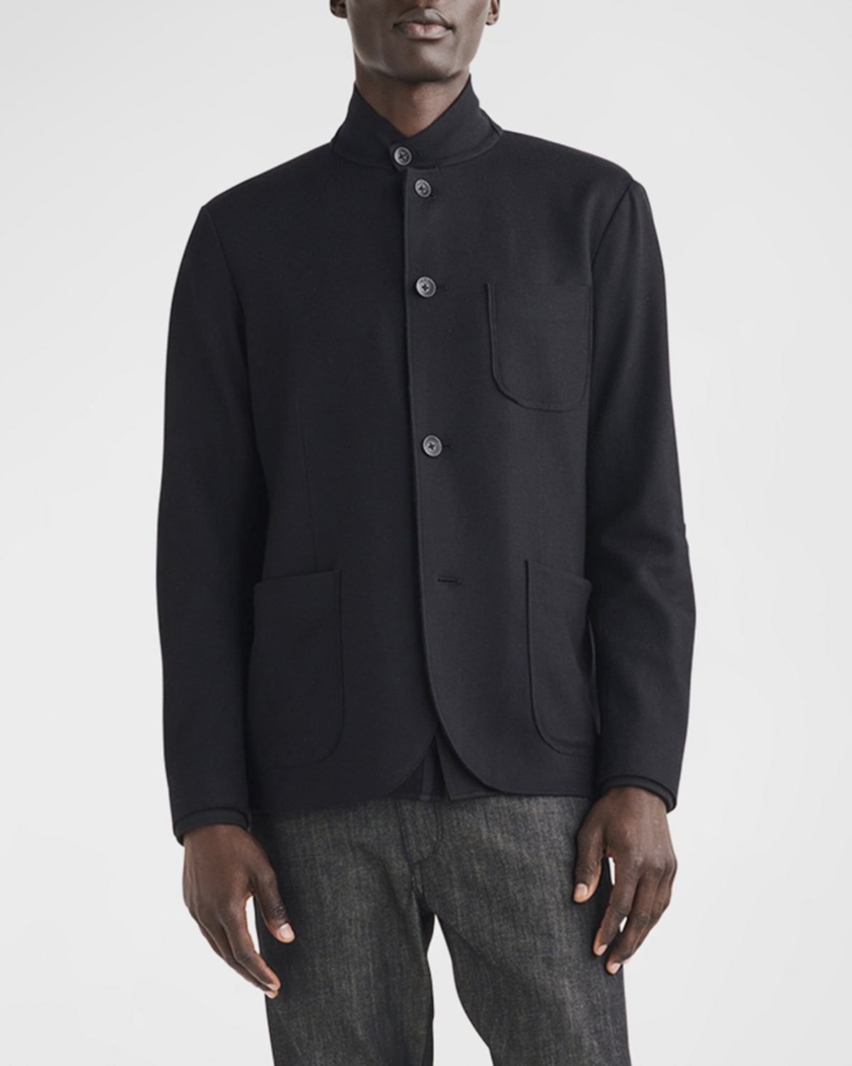 Rag & Bone Men's Prospect Knit Blazer Coat Size Medium Black Wool