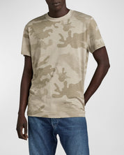 G Star Raw Men's Regular Fit Camouflage T Shirt Beige Multicolor Large