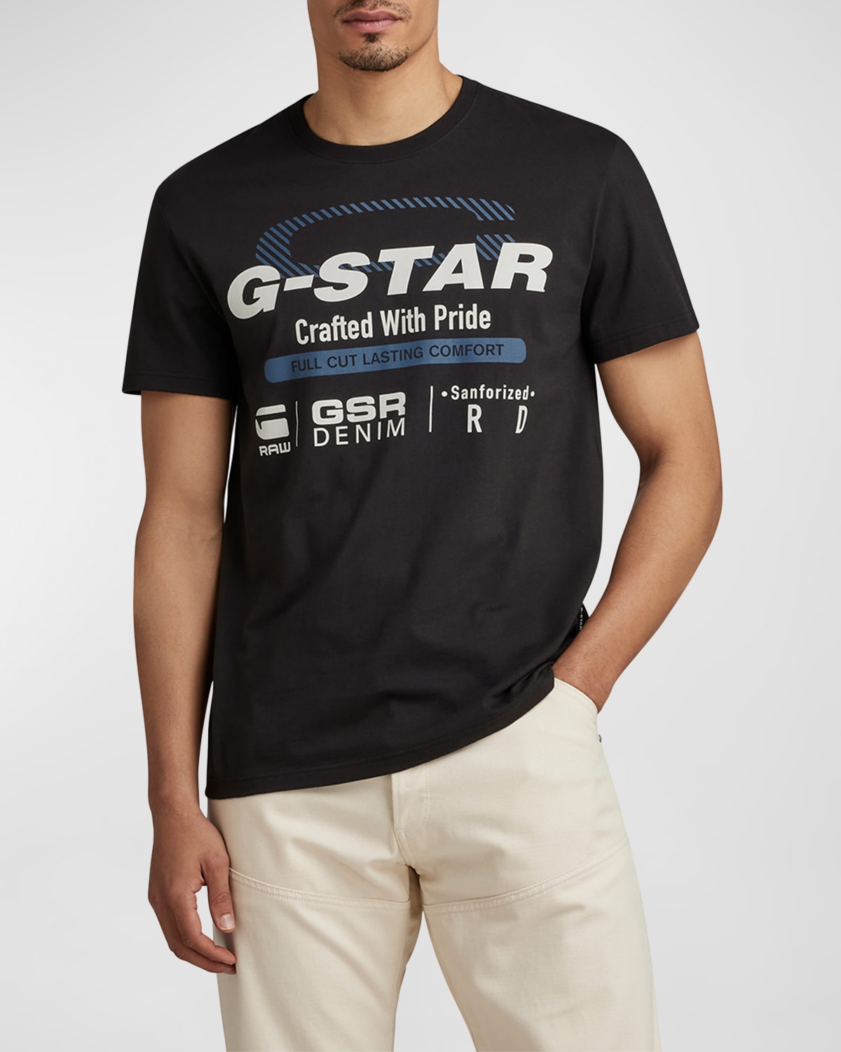 G Star Mens Short Sleeve Crewneck Graphic T Shirt Black Large