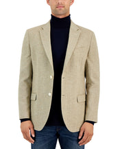 Nautica Mens Modern fit Sport Coat Blazer 40 R Beige Herringbone
