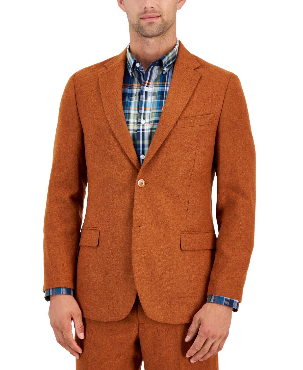 Nautica Men's Modern-Fit Stretch 2PC Suit Orange 40S 34 x 32