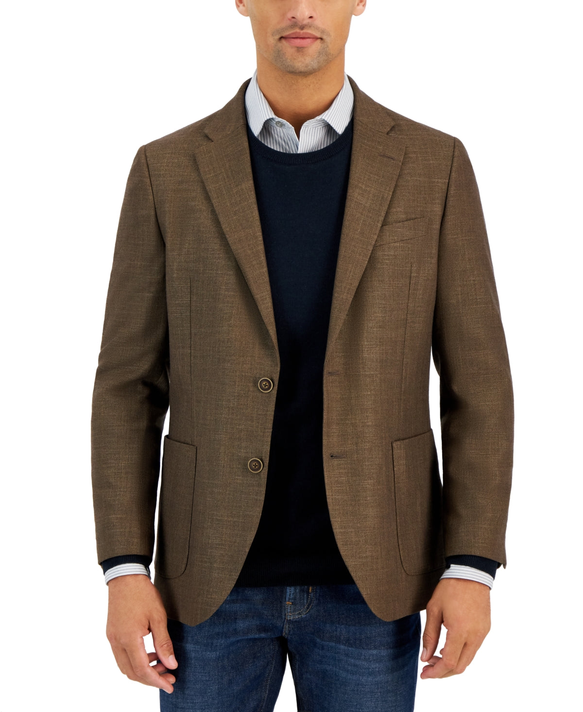 Nautica Mens Modern fit Sport Coat Blazer 38 S Brown Stretch
