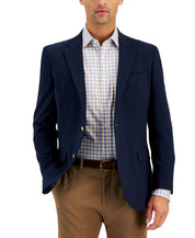 Nautica Mens Modern fit Sport Coat Blazer 40 L Navy Blue Solid Stretch
