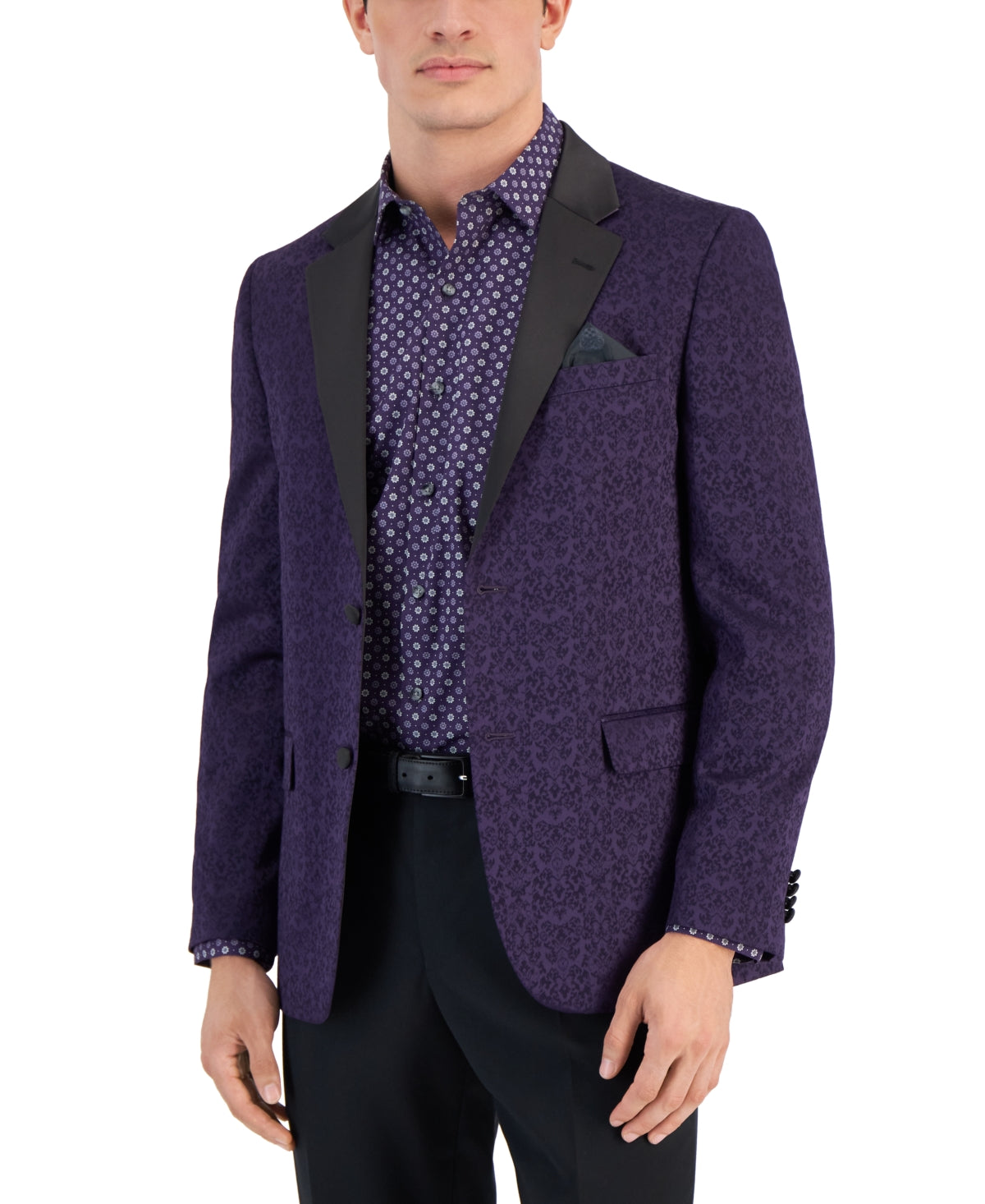 Vince Camuto Men's Slim Fit Sport Coat Blazer  Purple 42R