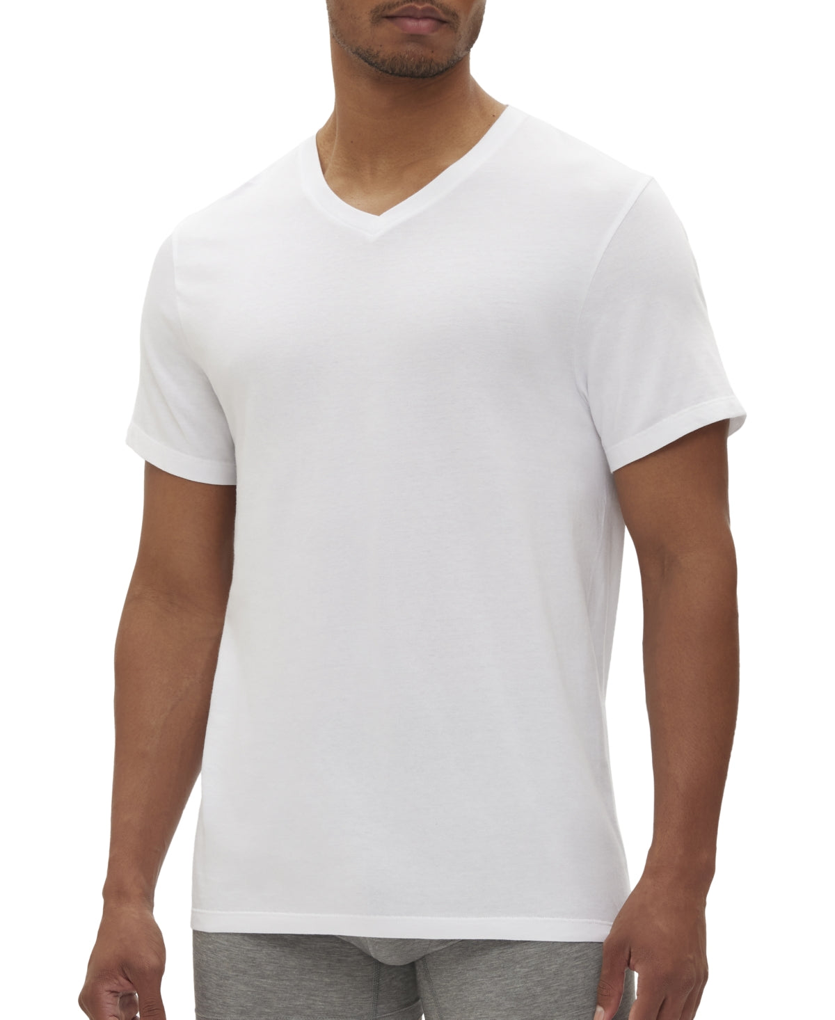 Gap Men  3 Pack Regular  fit V Neck Shirt Small White Solid